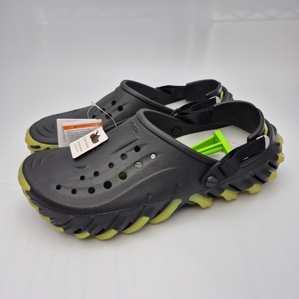 Crocs Echo Icy RO Clogs Men's Size 12 Shoes Black Rubber Outsole Adjustable